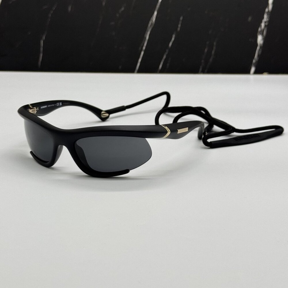 NEW BURBERRY BE4462 345287 SUNGLASSES BLACK UNISEX BE4462 3452/87 FABRIC CHAIN